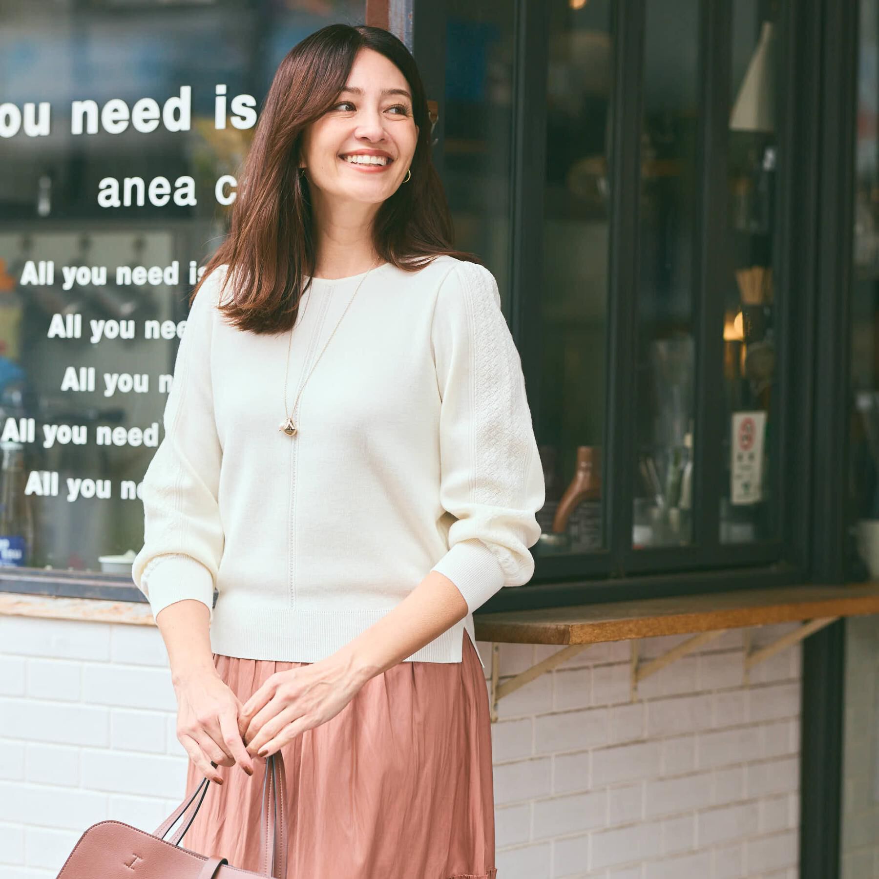 Reflect「【選べる8色／スカートにもパンツにも◎】ウール混ボートネックニット」|ニット・セーター|オフホワイト(003