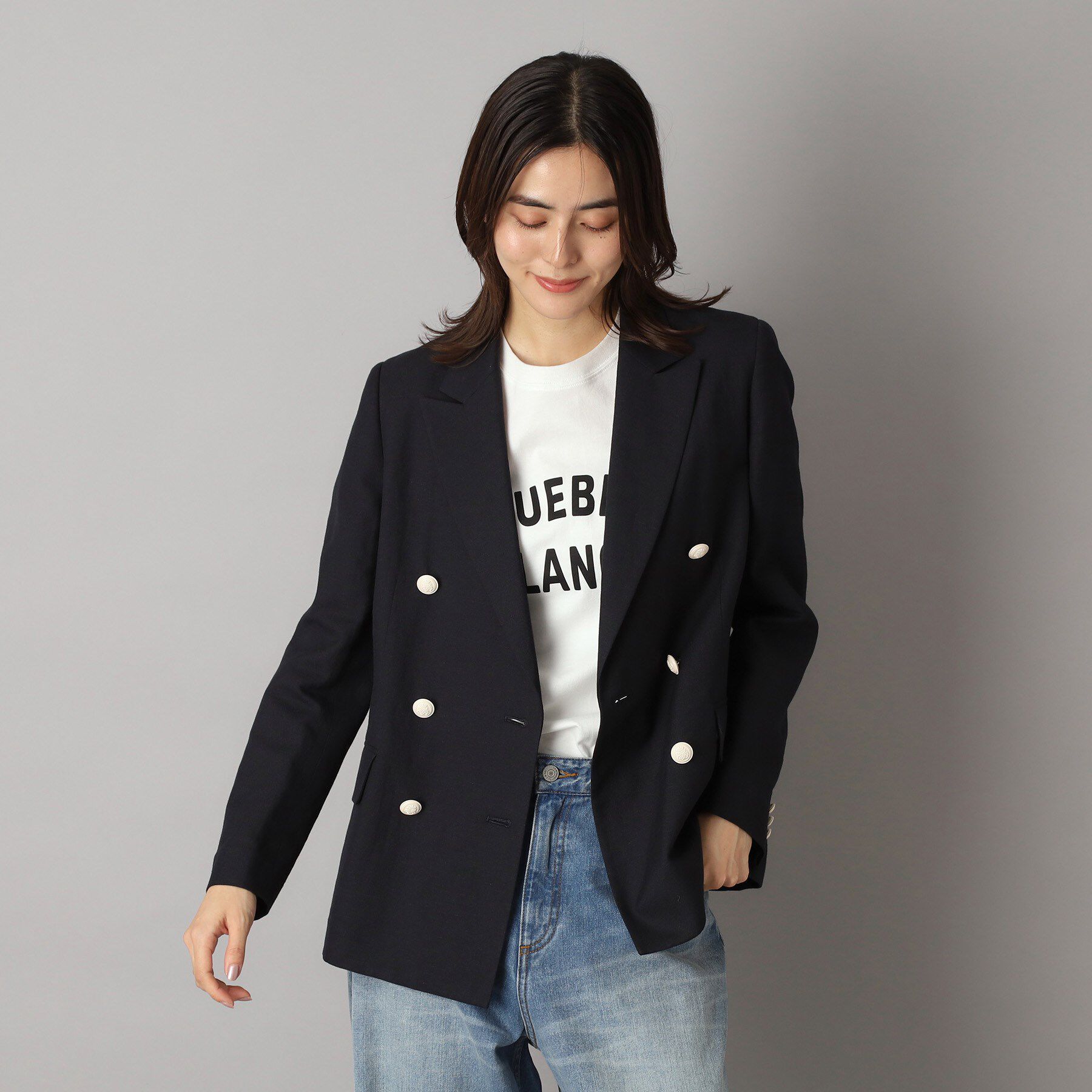 DRESSTERIOR「【セットアップ】リネン混ダブルブレストジャケット」|テーラードジャケット|