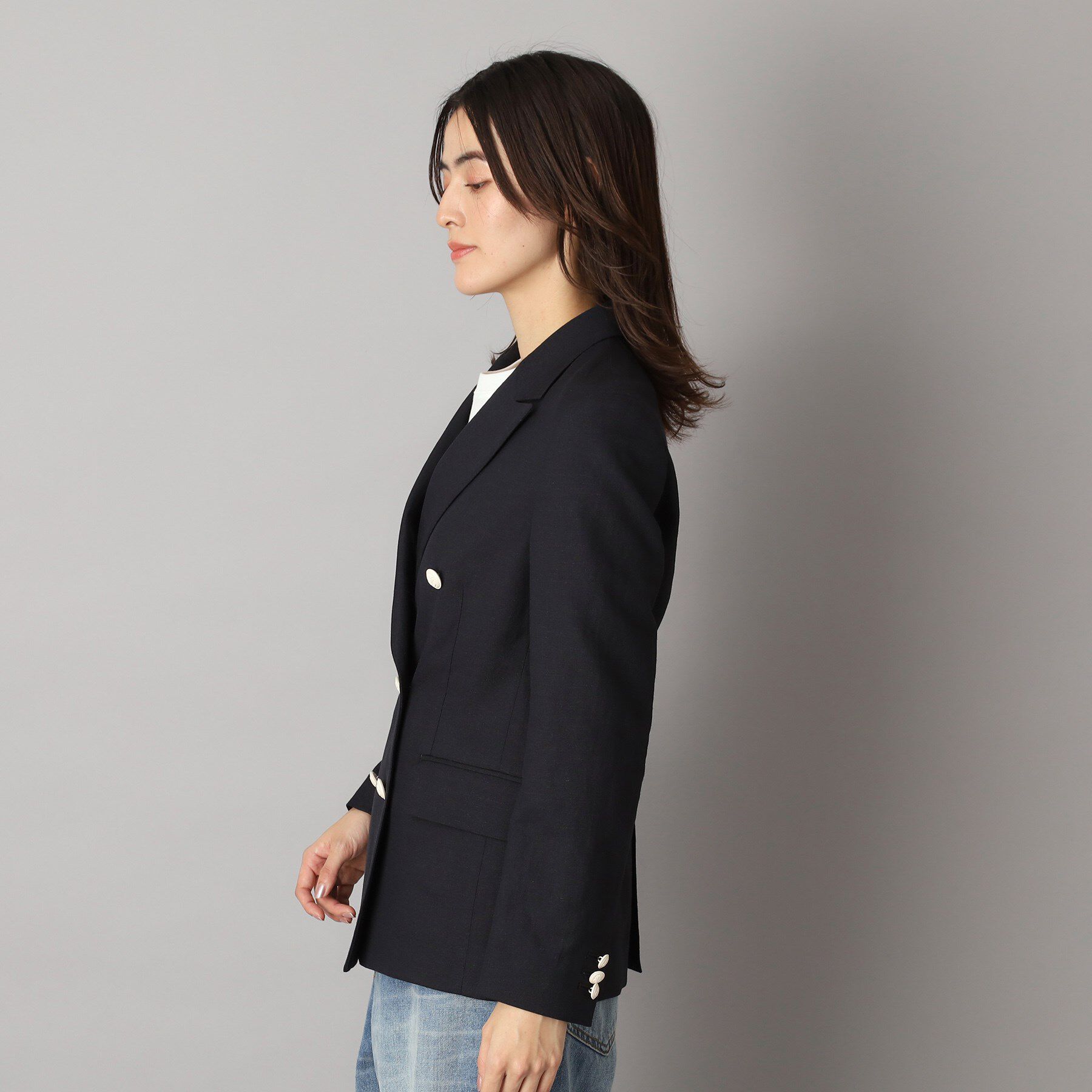 DRESSTERIOR「【セットアップ】リネン混ダブルブレストジャケット」|テーラードジャケット|