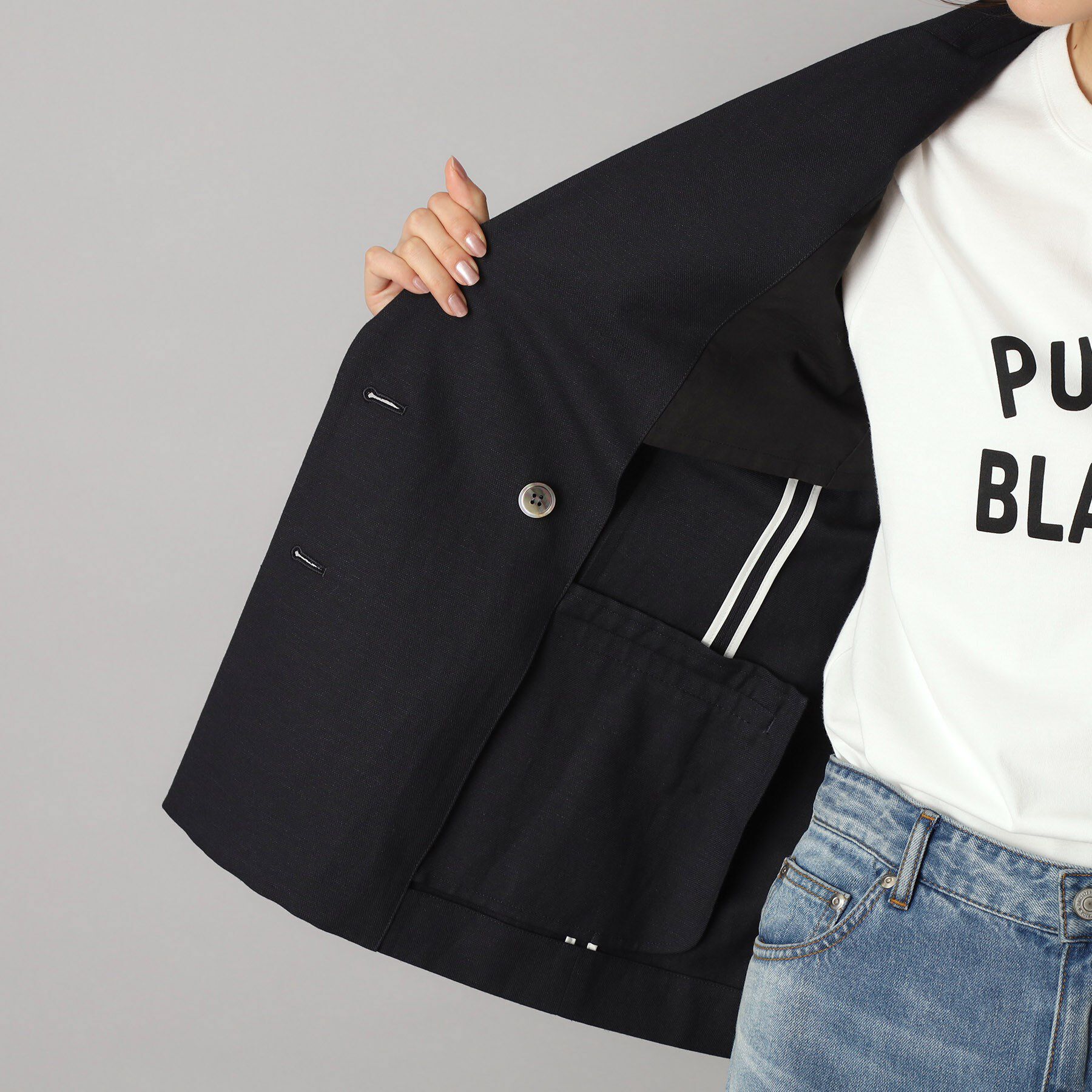 DRESSTERIOR「【セットアップ】リネン混ダブルブレストジャケット」|テーラードジャケット|