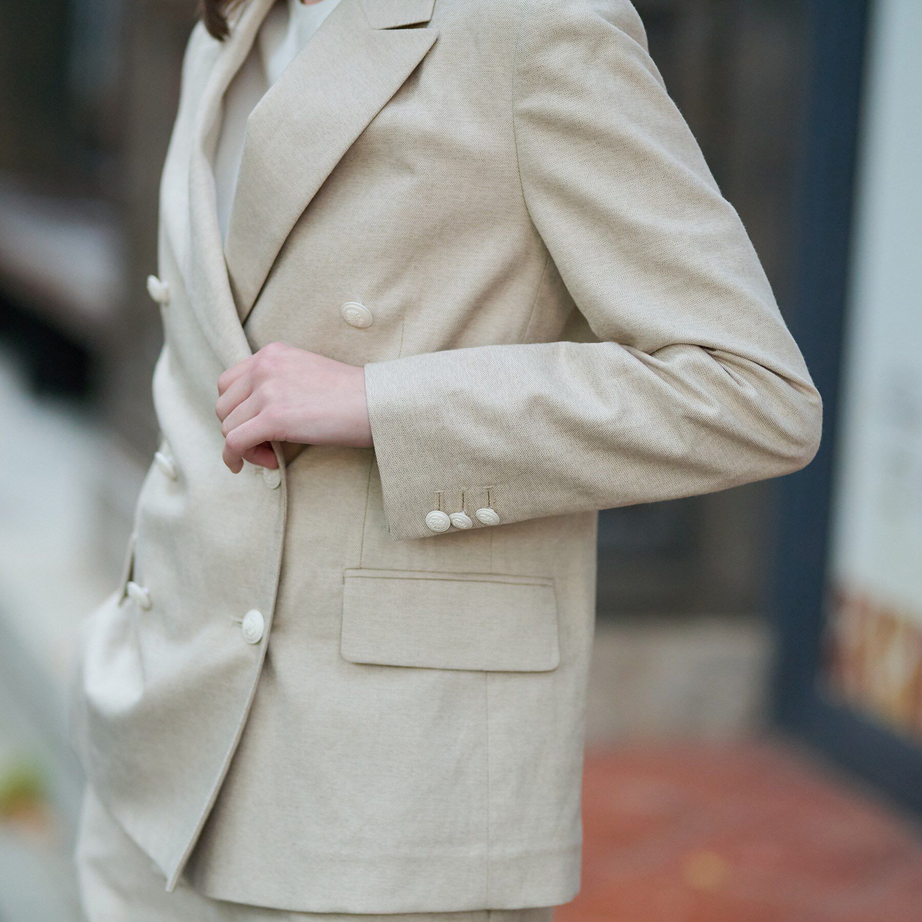 DRESSTERIOR「【セットアップ】リネン混ダブルブレストジャケット」|テーラードジャケット|