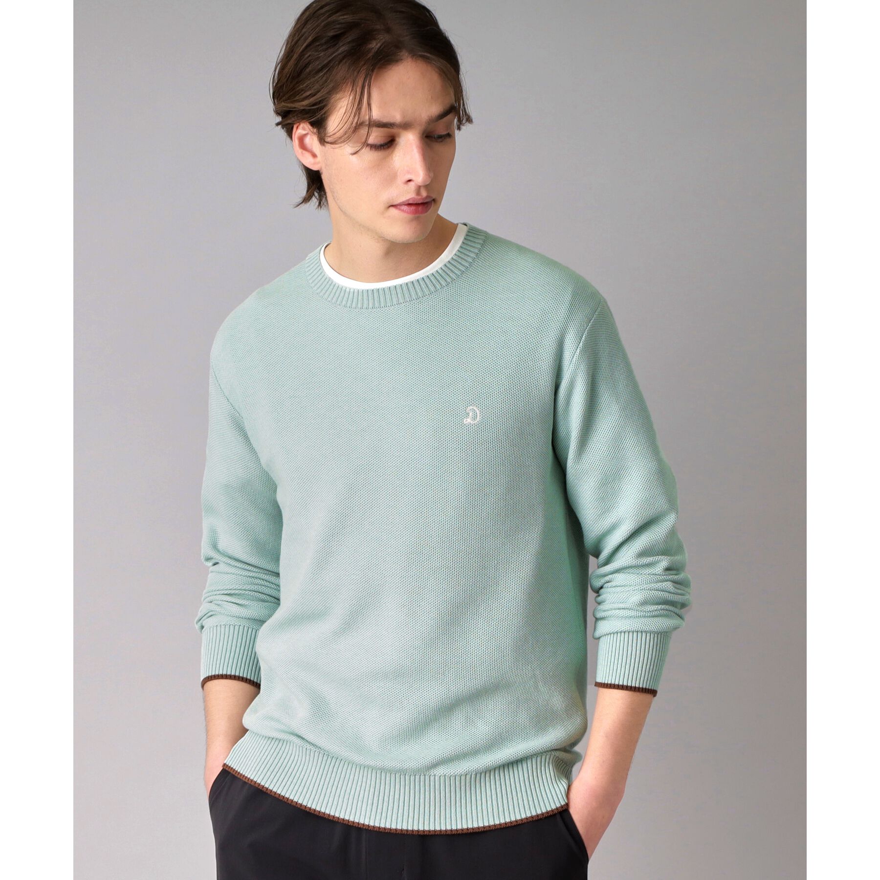 DRESSTERIOR「鹿の子クルーネックニット」|ニット・セーター|ミントグリーン(02