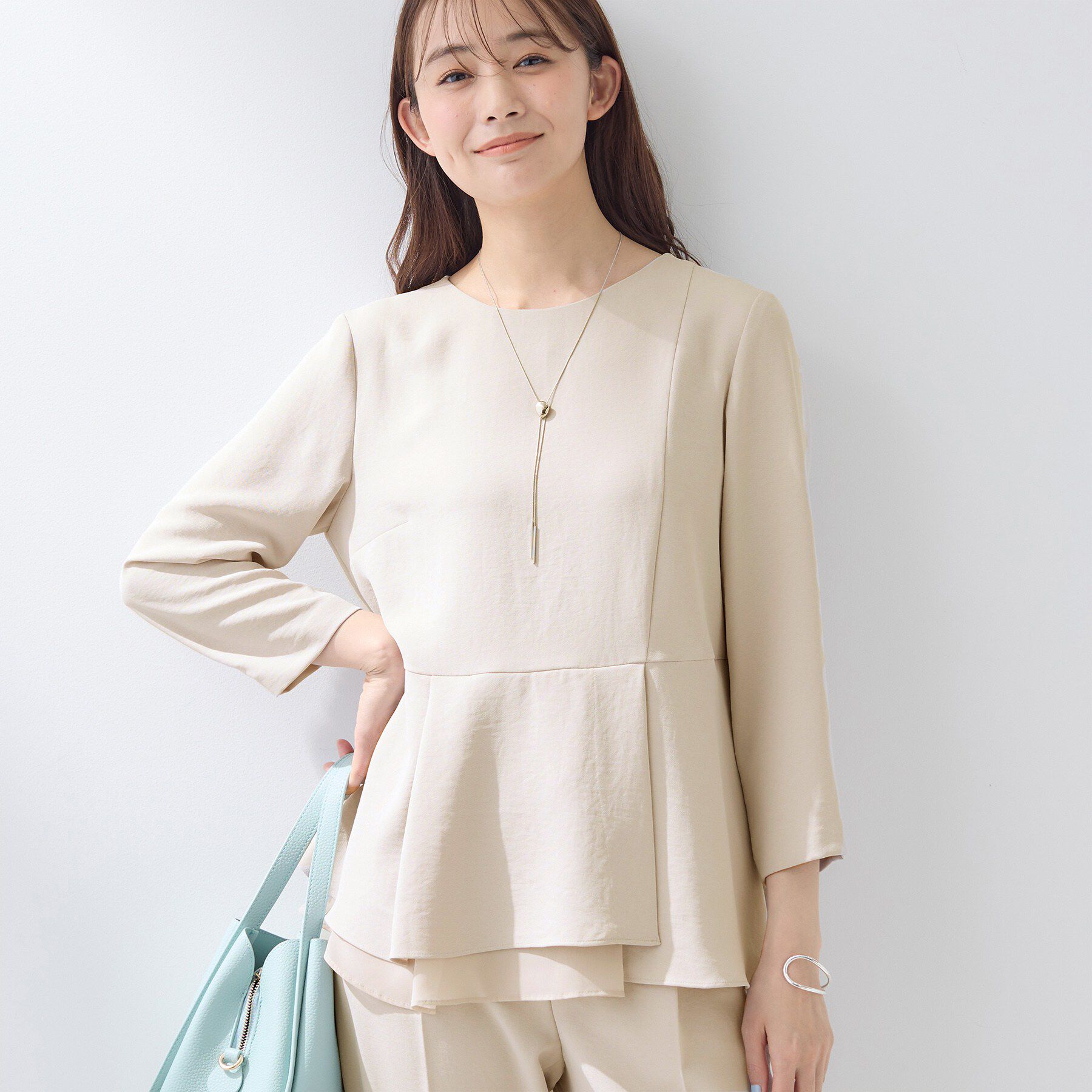 INDIVI「【洗える／UVケア／SETUP可】着る日傘ペプラムブラウス」|シャツ・ブラウス|