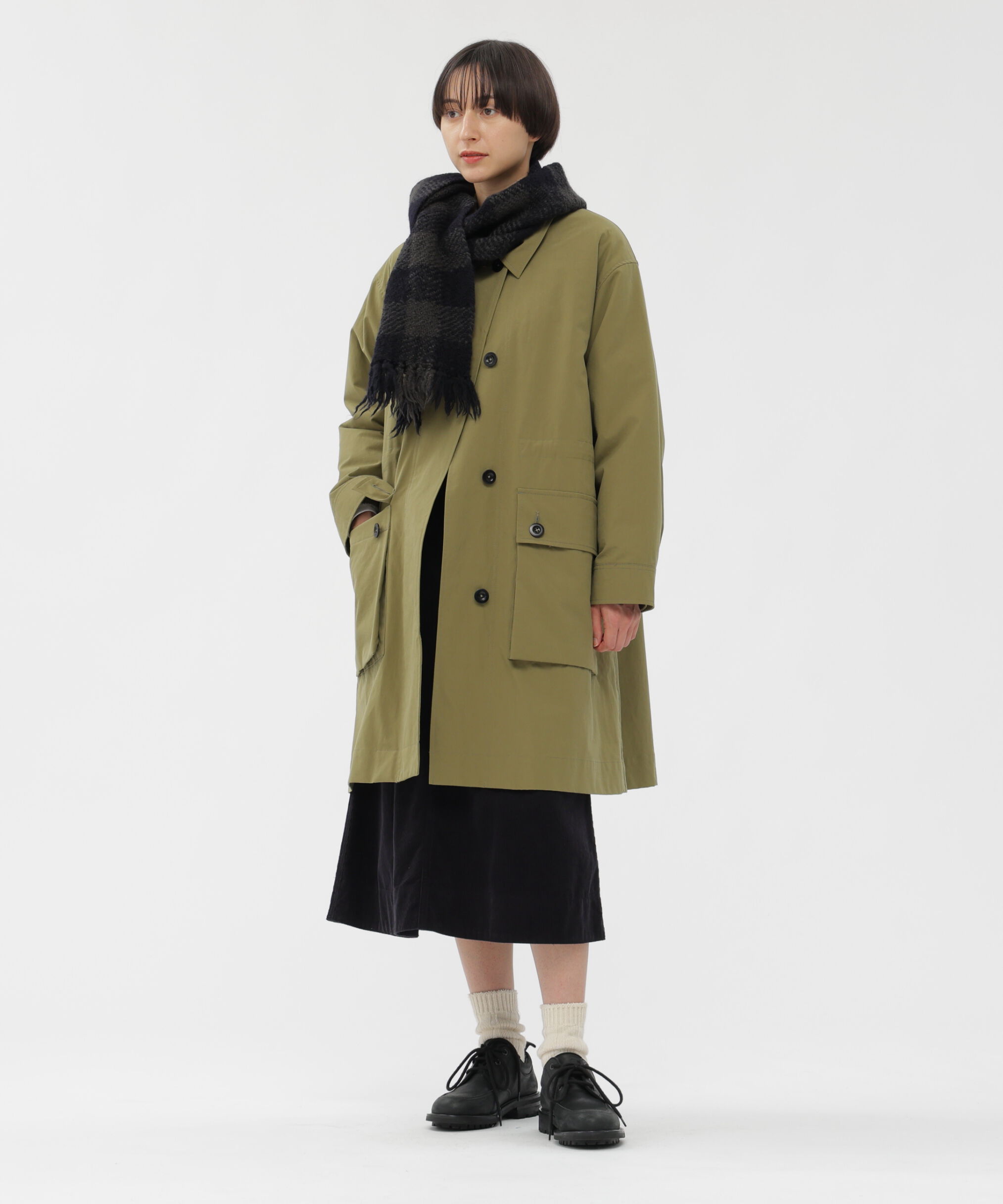 MHL.「CHUNKY WOOL CHECK SCARF」|バンダナ・スカーフ|