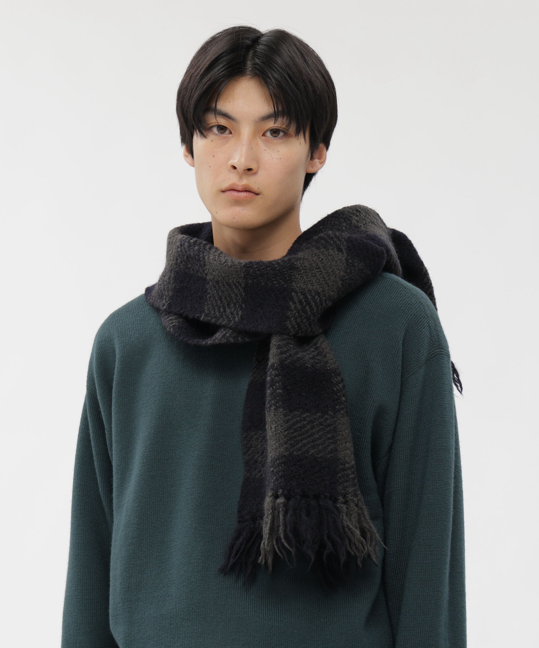 MHL.「CHUNKY WOOL CHECK SCARF」|バンダナ・スカーフ|