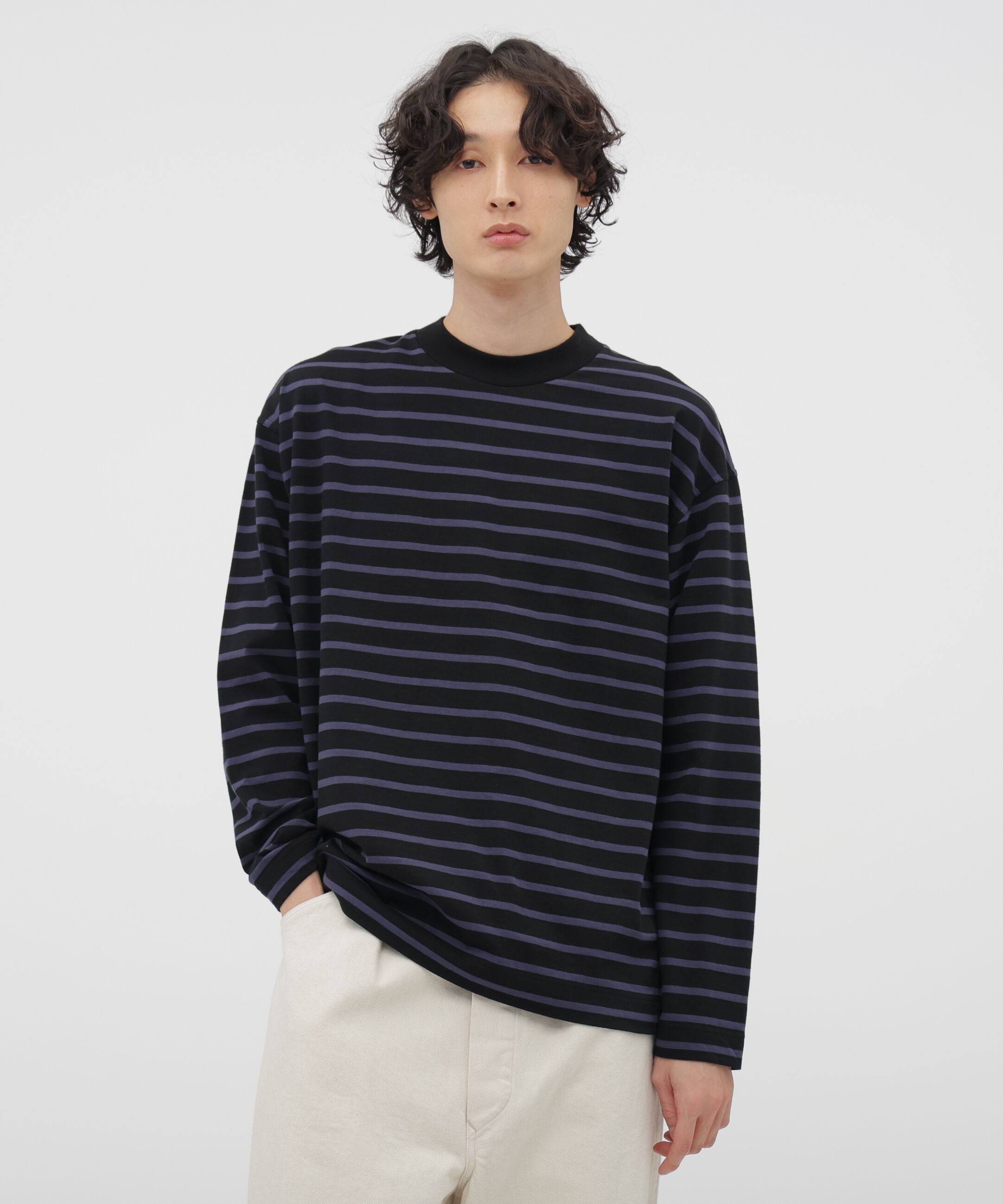 MHL.「SMOOTH COTTON JERSEY TOP」|Tシャツ・カットソー|BLACK