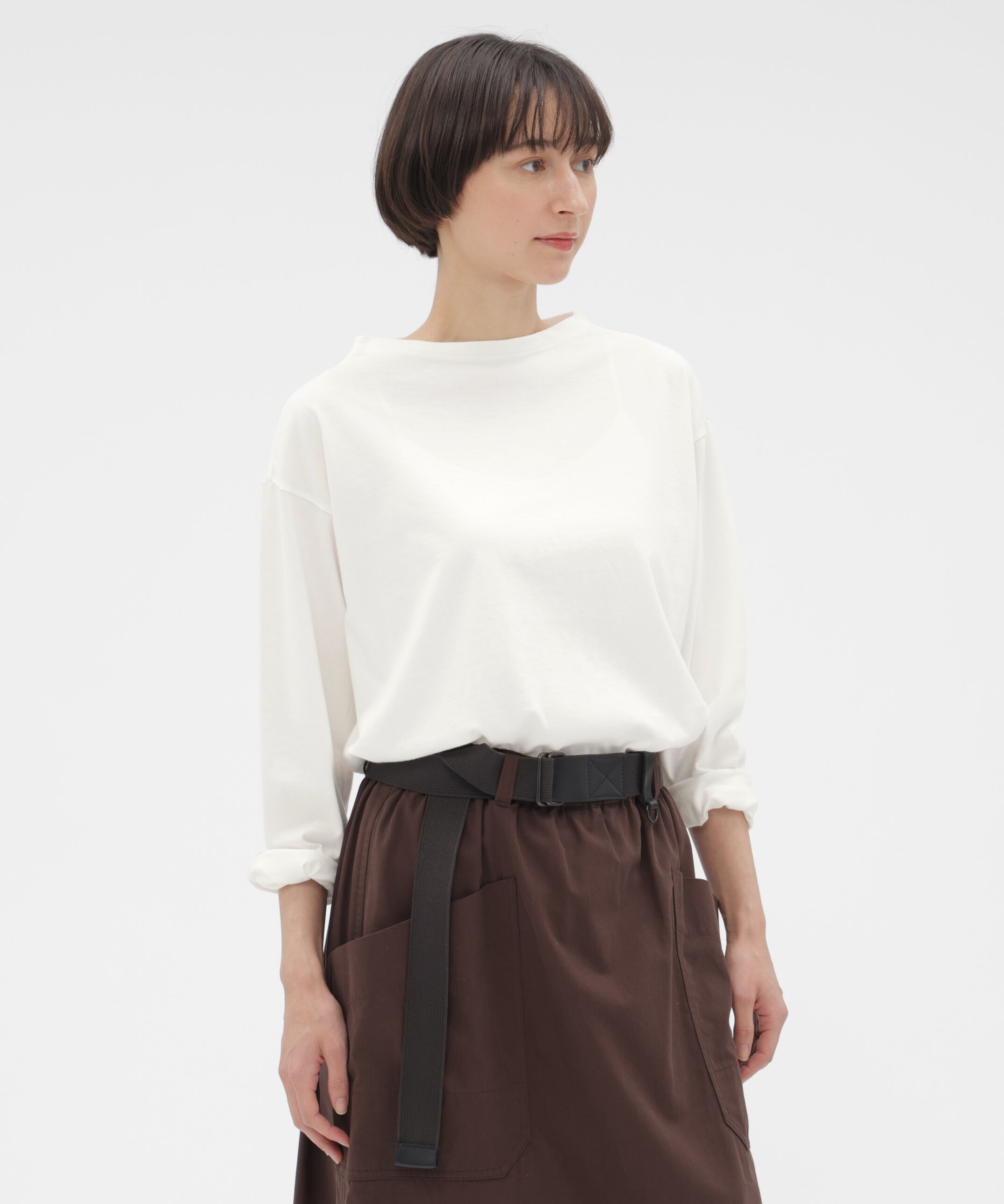 MHL.「SMOOTH COTTON JERSEY TOP」|Tシャツ・カットソー|WHITE