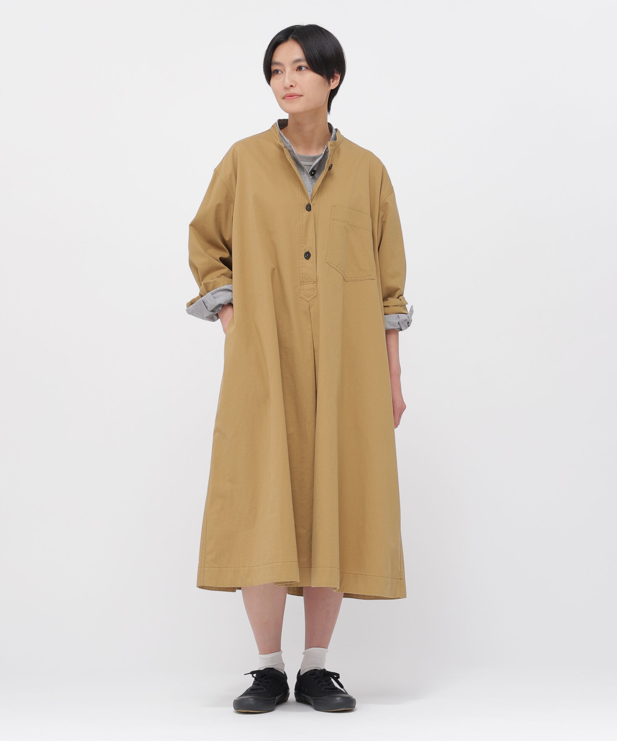 MHL.「BRUSHED SOFT COTTON TWILL DRESS」|ワンピース|TAN1