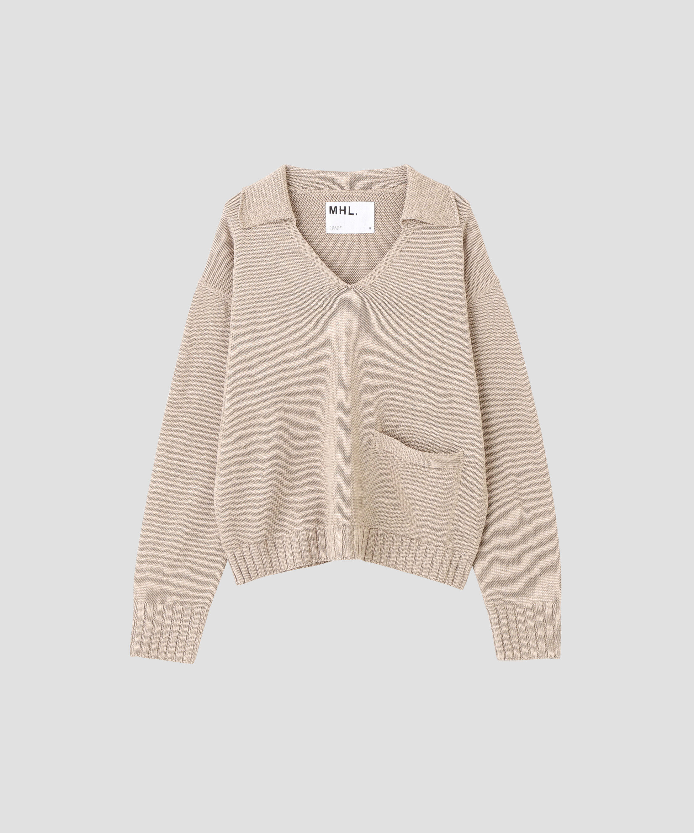 MHL.「CONTRAST COTTON LINEN KNITWEAR」|ニット・セーター|