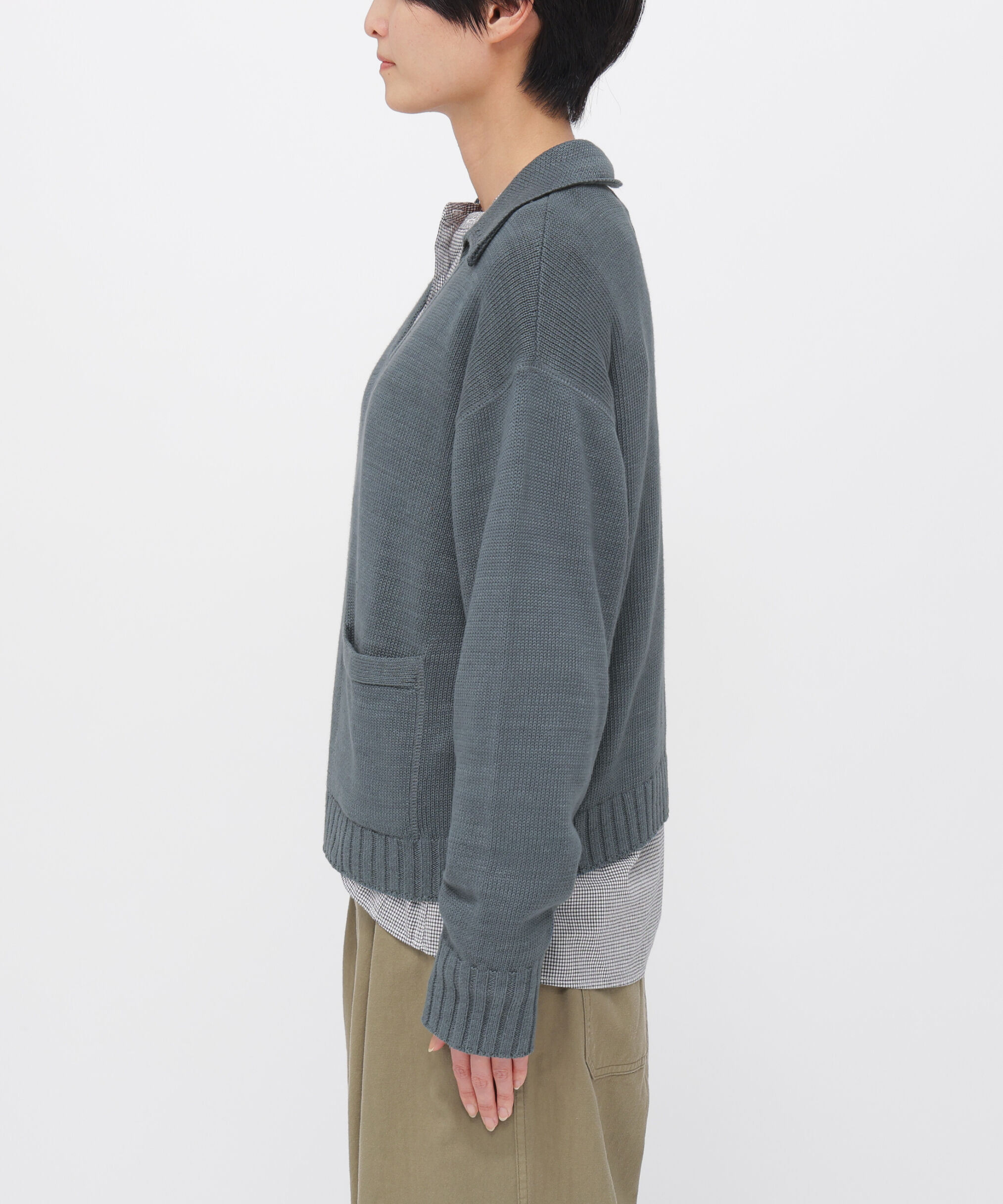 MHL.「CONTRAST COTTON LINEN KNITWEAR」|ニット・セーター|