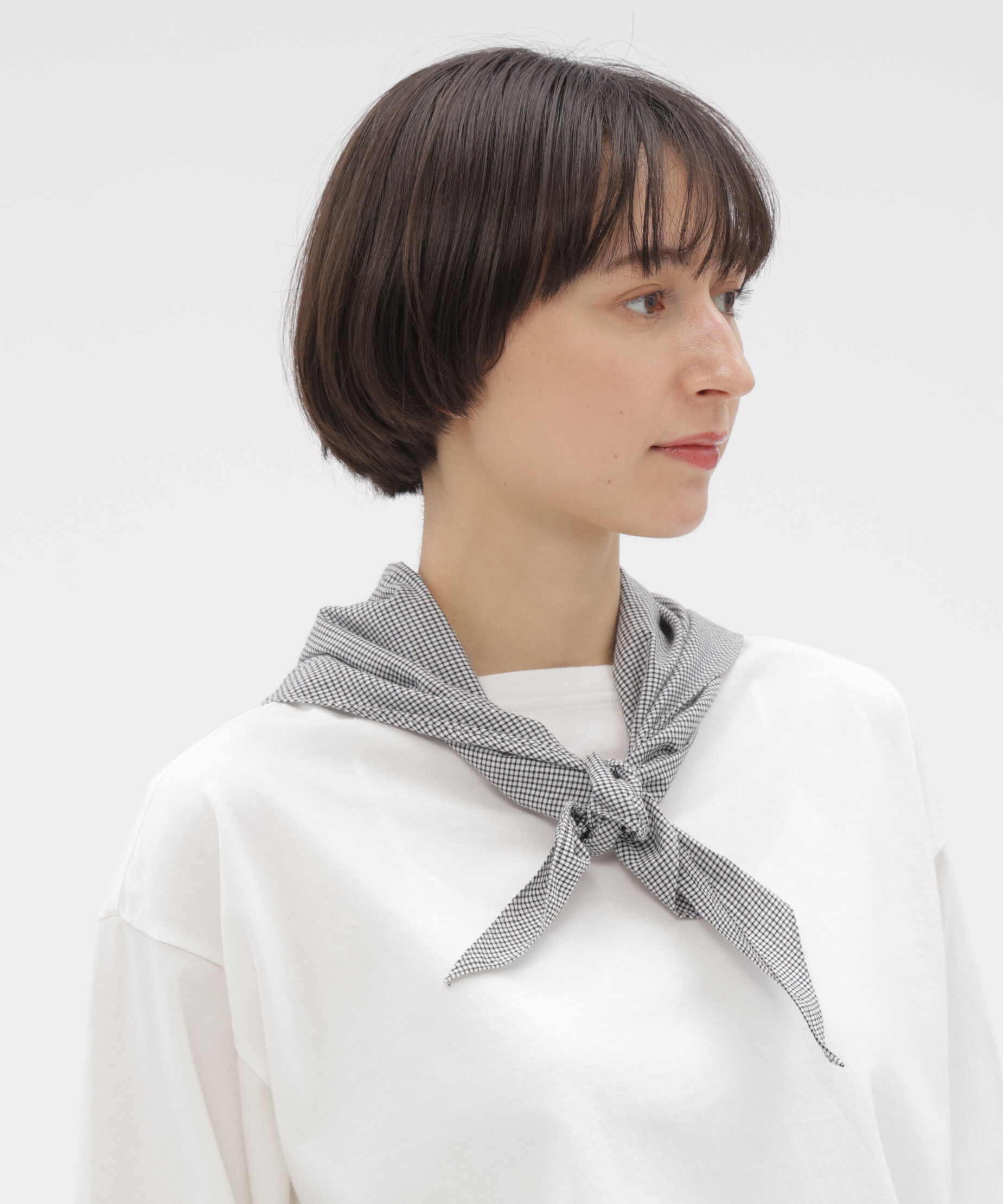 MHL.「TINY GINGHAM COTTON SCARF」|バンダナ・スカーフ|