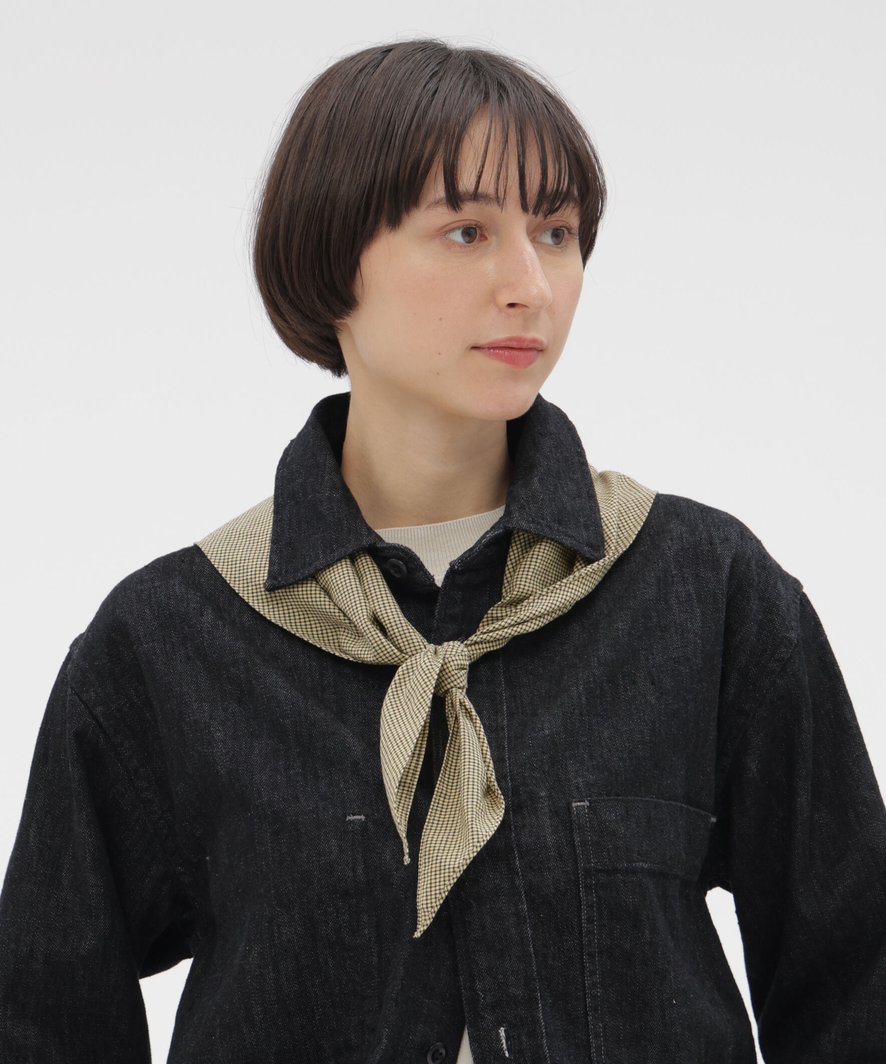 MHL.「TINY GINGHAM COTTON SCARF」|バンダナ・スカーフ|