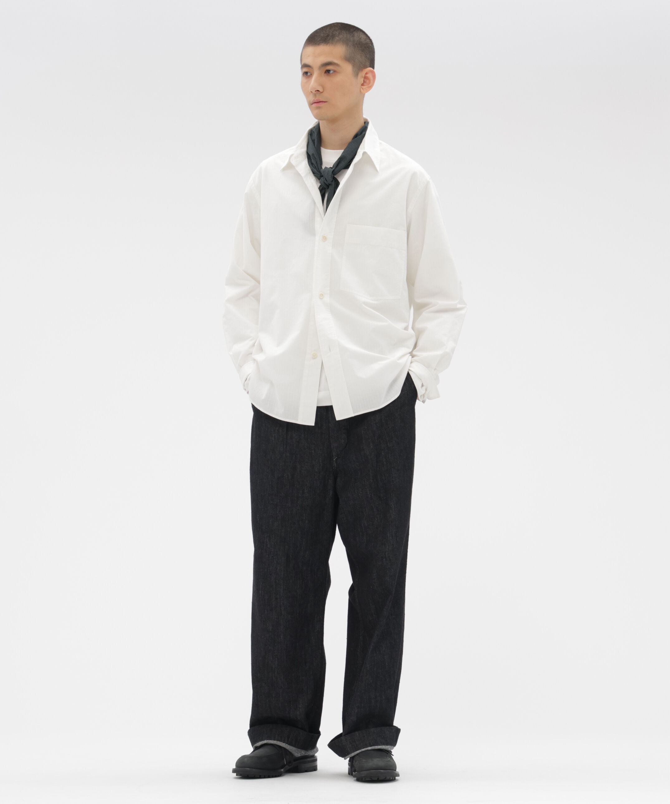 MHL.「TINY GINGHAM COTTON SCARF」|バンダナ・スカーフ|