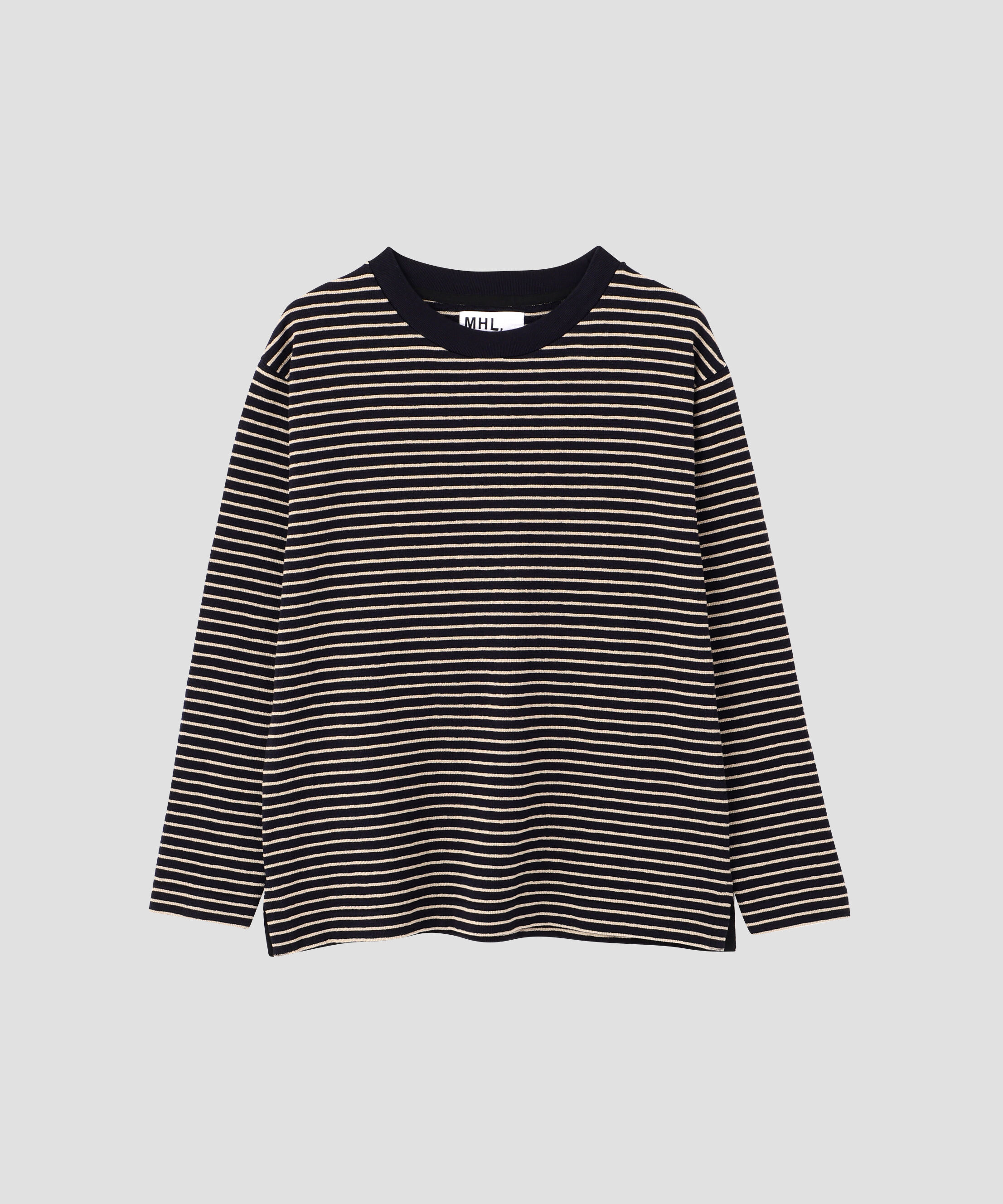 MHL.「TEXTURED COTTON STRIPE TOP」|Tシャツ・カットソー|