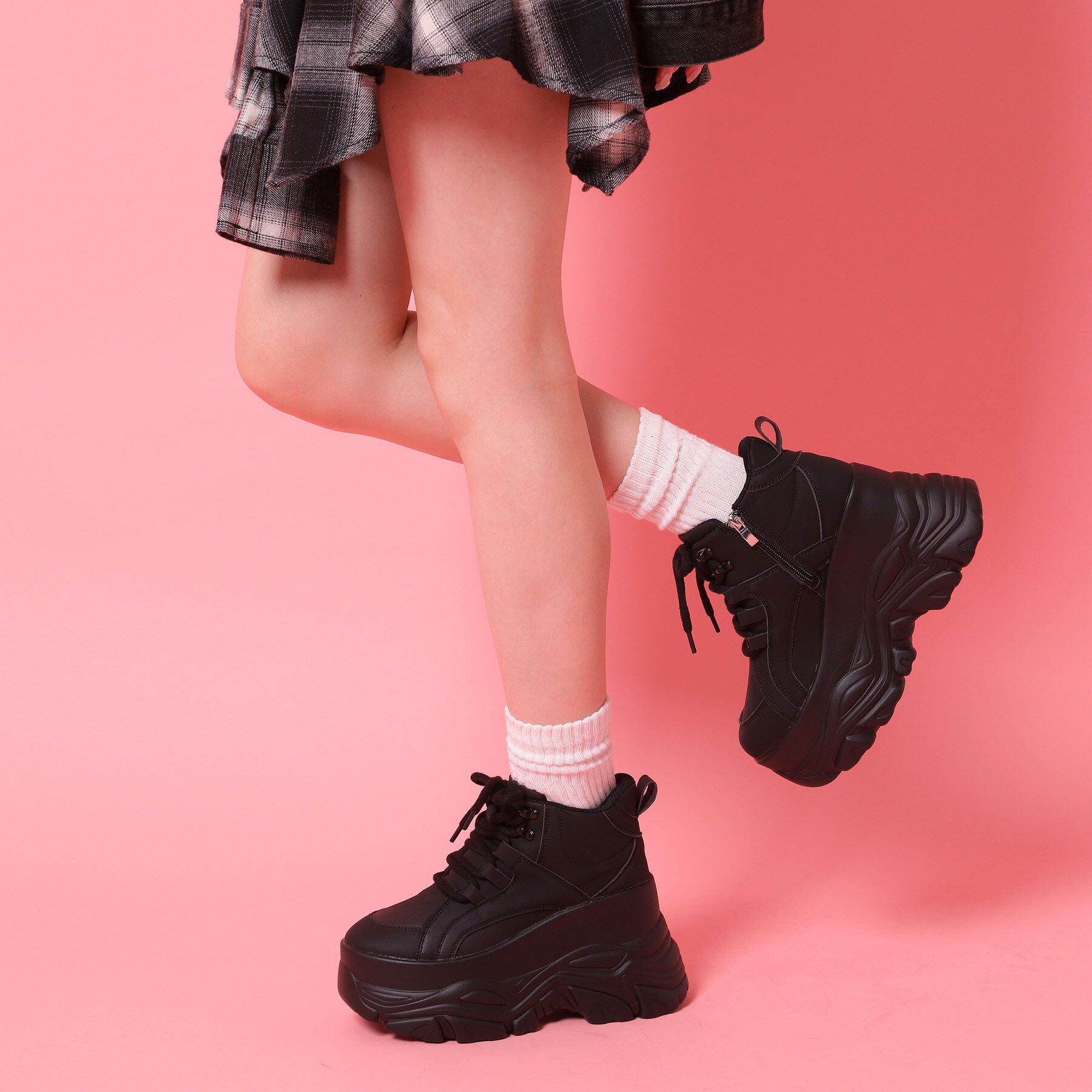 csT&P「ハイカット厚底スニーカー」|スニーカー|ブラック(019)