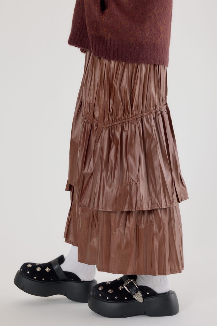 RODEO CROWNS「レザーライクフリルティアードスカート」|スカート|