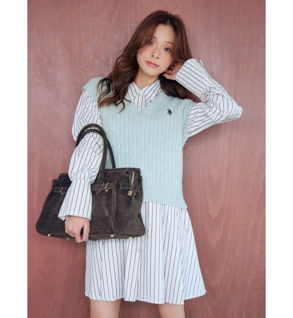 MERCURYDUO「U.S. POLO ASSN.別注 ベストセットシャツミニワンピース」|ワンピース|