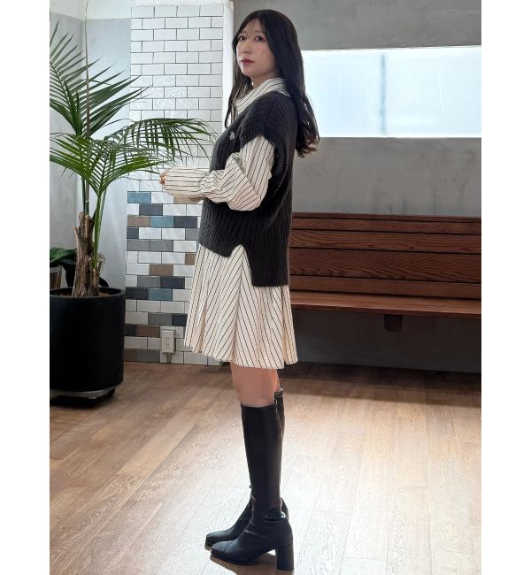 MERCURYDUO「U.S. POLO ASSN.別注 ベストセットシャツミニワンピース」|ワンピース|