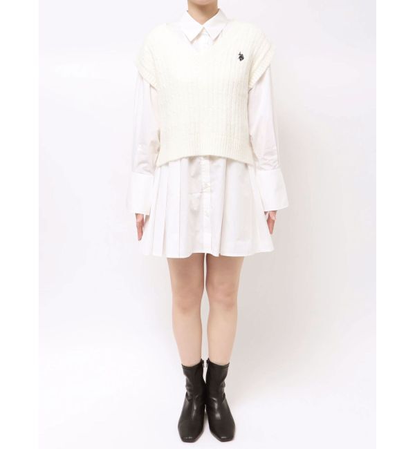 MERCURYDUO「U.S. POLO ASSN.別注 ベストセットシャツミニワンピース」|ワンピース|
