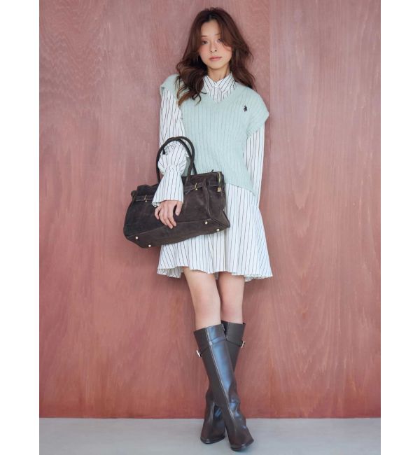 MERCURYDUO「U.S. POLO ASSN.別注 ベストセットシャツミニワンピース」|ワンピース|