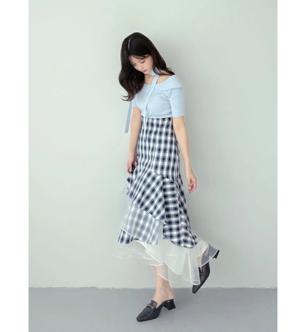 MERCURYDUO「異素材使いティアードスカート」|スカート|