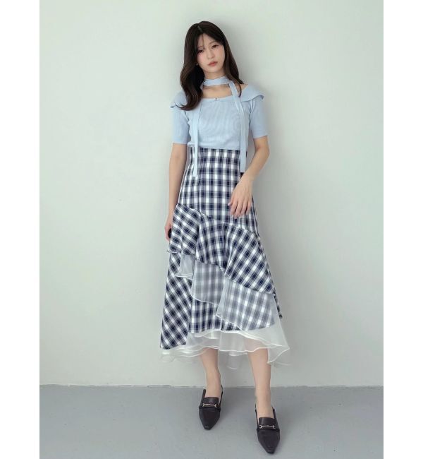 MERCURYDUO「異素材使いティアードスカート」|スカート|