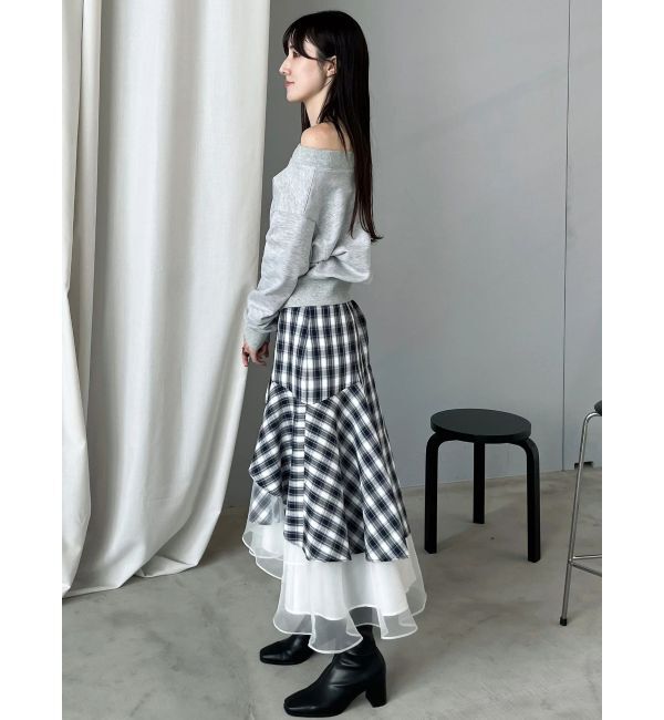 MERCURYDUO「異素材使いティアードスカート」|スカート|