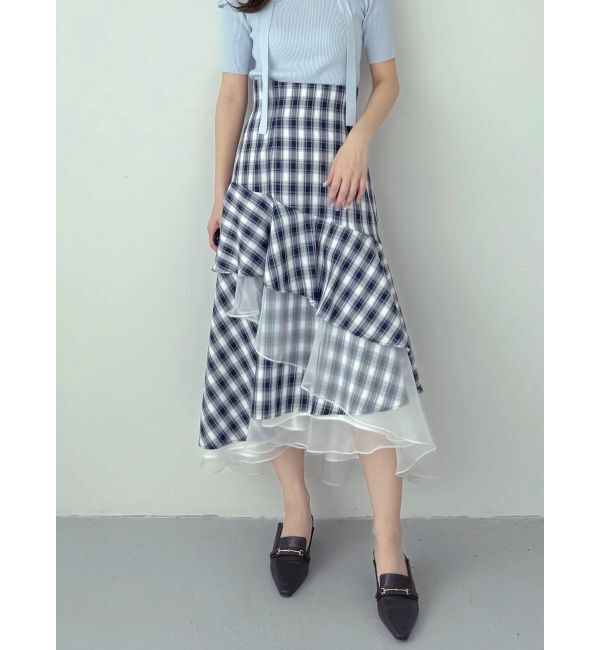 MERCURYDUO「異素材使いティアードスカート」|スカート|