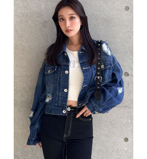 GYDA「ダメージSOFTデニムGジャン」|ブルゾン・スタジャン|