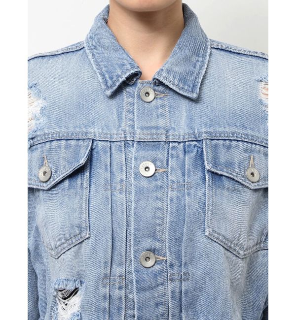 GYDA「ダメージSOFTデニムGジャン」|ブルゾン・スタジャン|