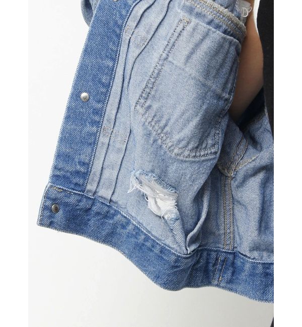 GYDA「ダメージSOFTデニムGジャン」|ブルゾン・スタジャン|