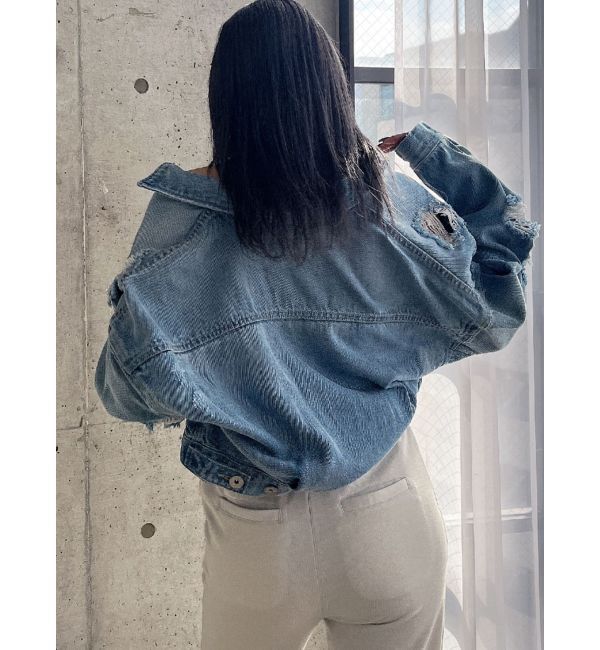 GYDA「ダメージSOFTデニムGジャン」|ブルゾン・スタジャン|