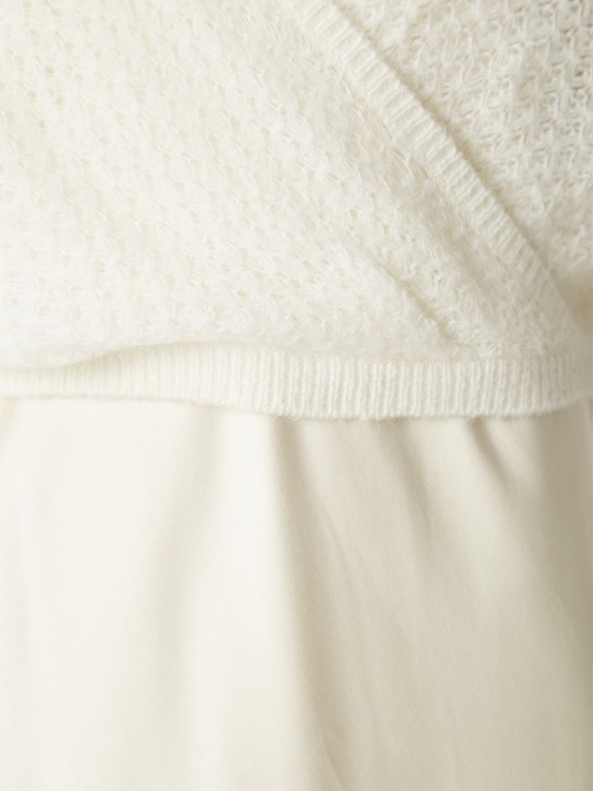 FRAY I.D「サテンキャミクロシェニットアンサンブル」|ワンピース|