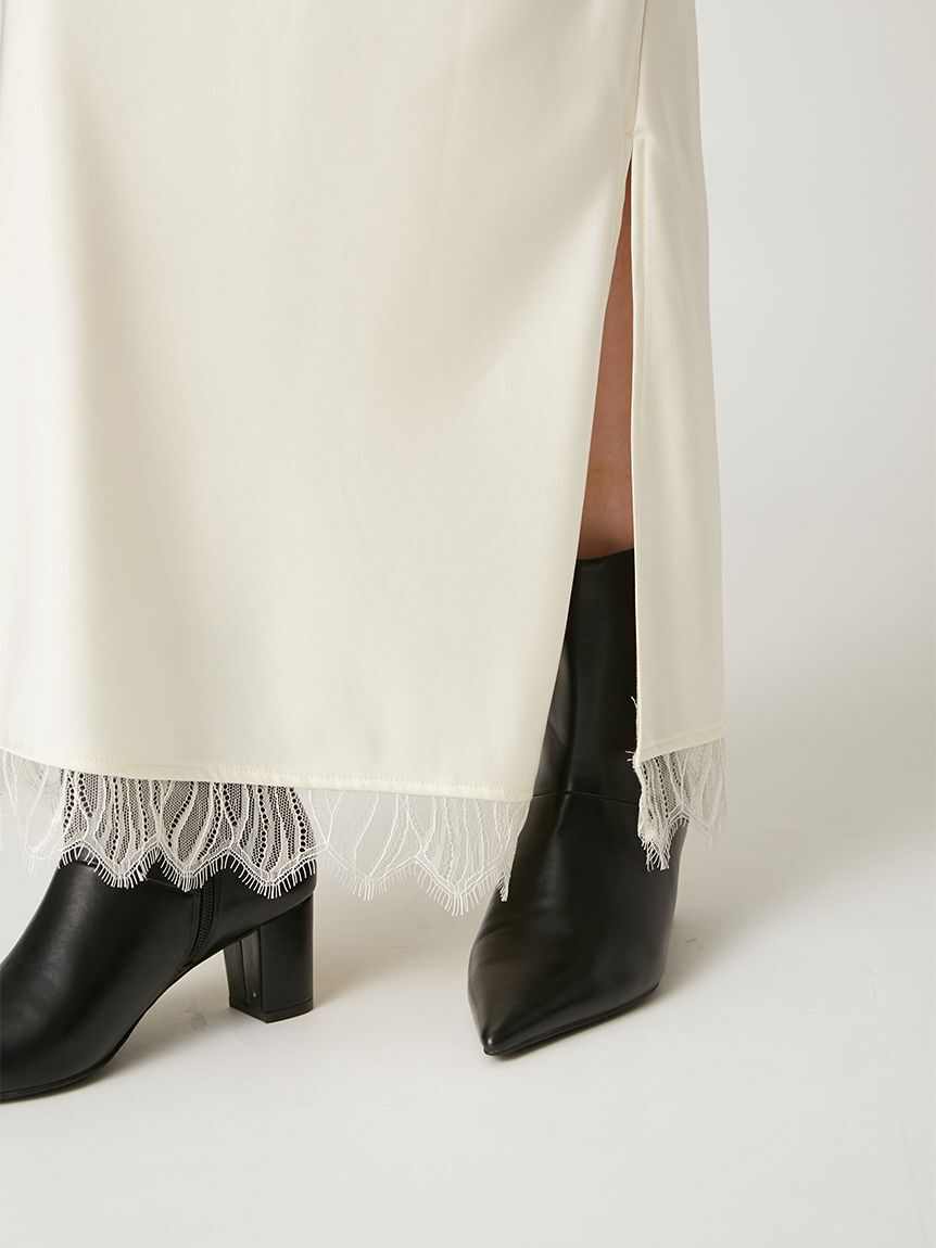 FRAY I.D「サテンキャミクロシェニットアンサンブル」|ワンピース|