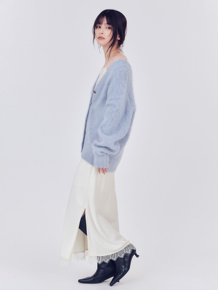 FRAY I.D「サテンキャミクロシェニットアンサンブル」|ワンピース|