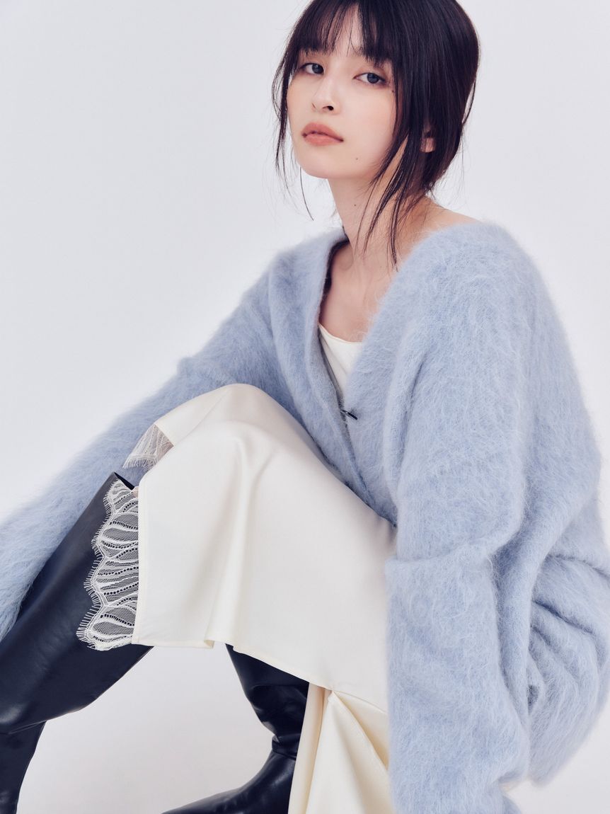 FRAY I.D「サテンキャミクロシェニットアンサンブル」|ワンピース|