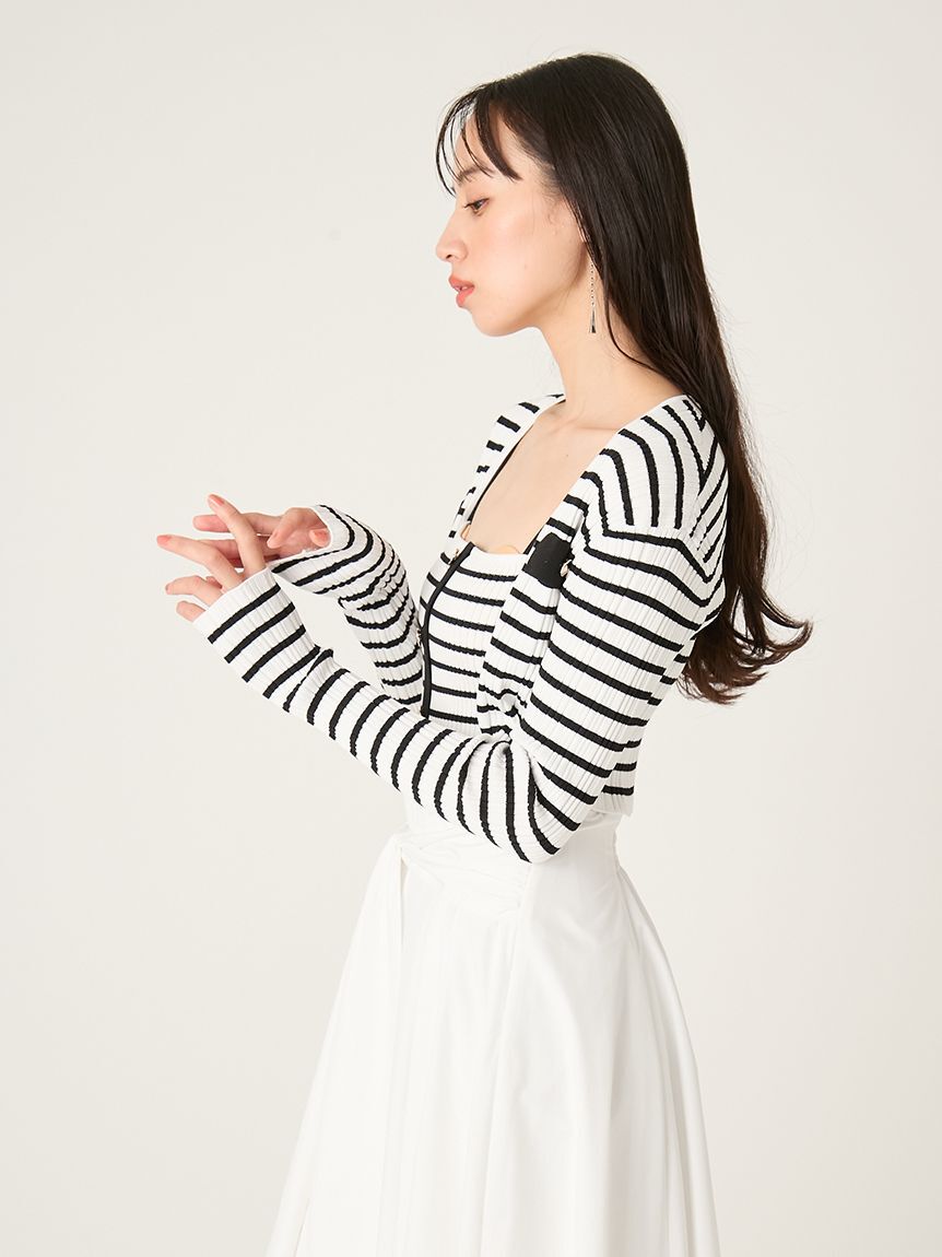 FRAY I.D「ポケットディテールクロップドリブカーディガン」|カーディガン|