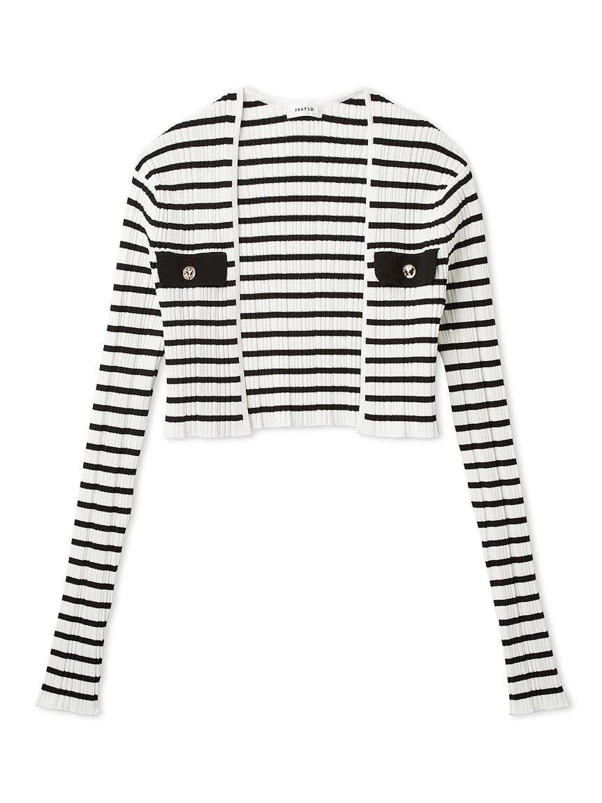 FRAY I.D「ポケットディテールクロップドリブカーディガン」|カーディガン|BORDER