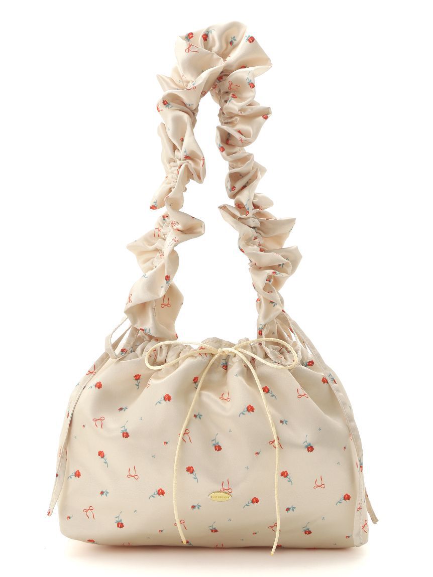 LILY BROWN Lingerie「【LILY BROWN Lingerie】サテンバケットバッグ～プティ ローズ～」|ハンドバッグ|