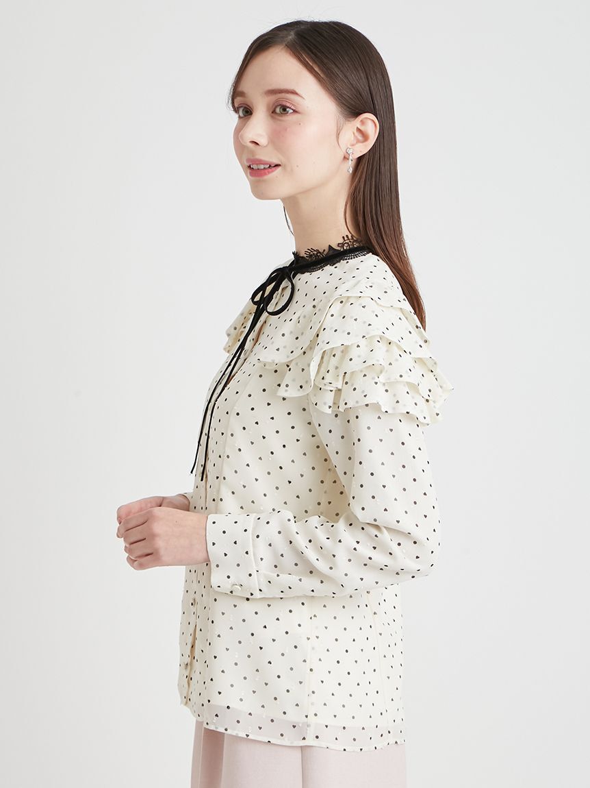 CELFORD「【洗える】ハートドットプリントブラウス」|シャツ・ブラウス|