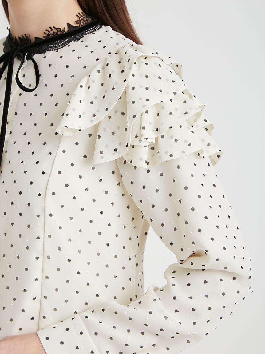 CELFORD「【洗える】ハートドットプリントブラウス」|シャツ・ブラウス|