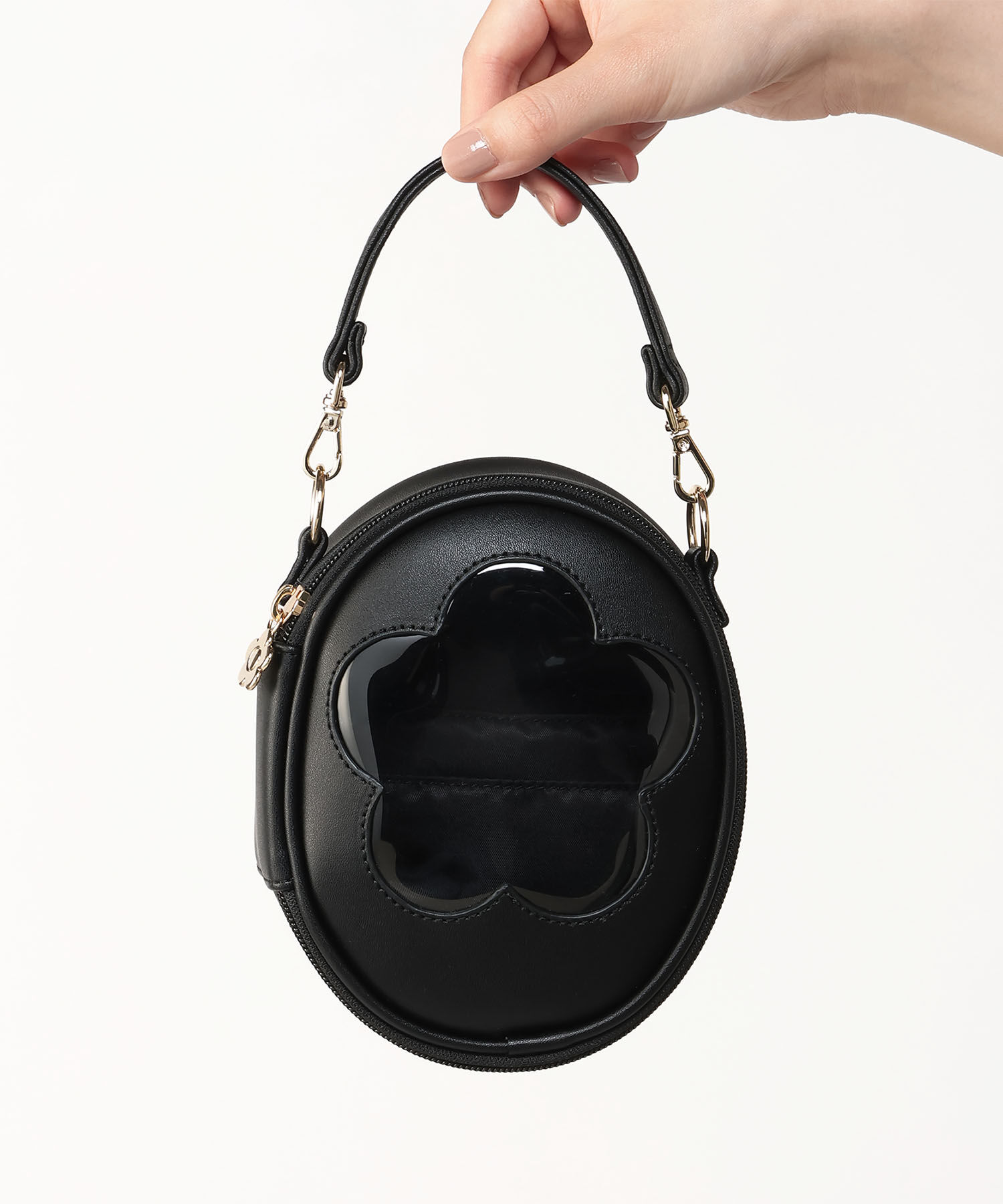 MARY QUANT「デイジークリアフレーム フェイバリットポーチ」|ポーチ|ブラック