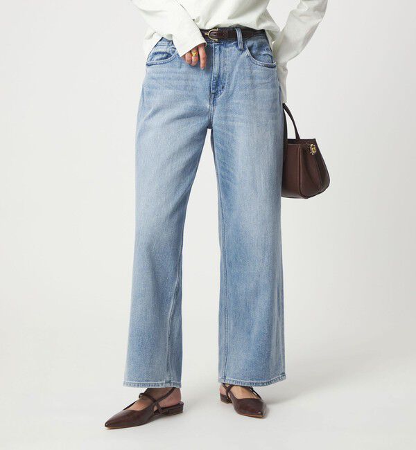 UNITED ARROWS green label relaxing「【別注】＜Healthy DENIM＞ストレート ワイド デニムパンツ ミッドライズ 」|デニム|TURQUOISE