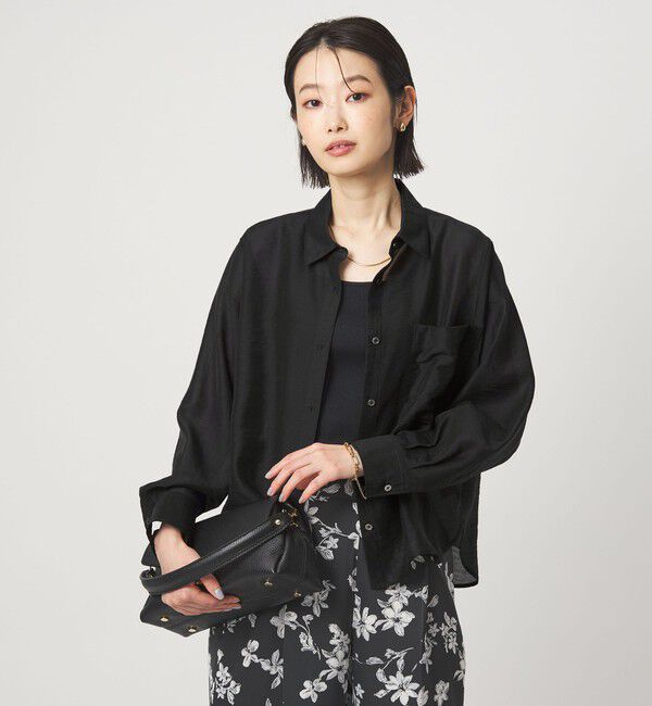 UNITED ARROWS green label relaxing「エアリー シアー ロングスリーブ シャツ ウォッシャブル 接触冷感」|シャツ・ブラウス|DK.GRAY