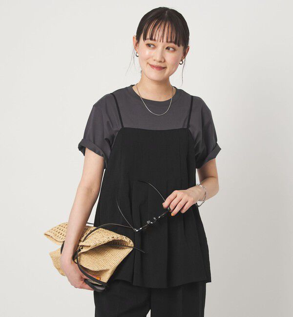 UNITED ARROWS green label relaxing「シアーエア キャミソール マシンウォッシャブル」|キャミソール|BLACK