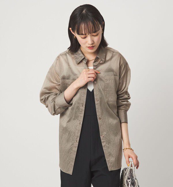 UNITED ARROWS green label relaxing「シアー ストライプ シャツ」|シャツ・ブラウス|