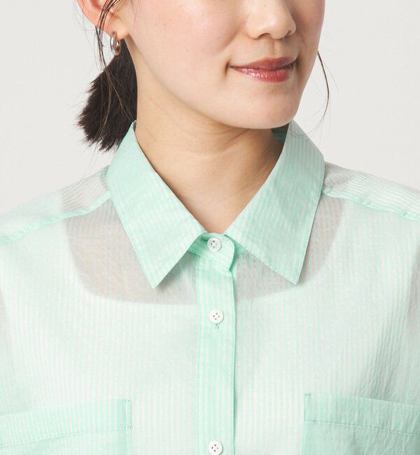 UNITED ARROWS green label relaxing「シアー ストライプ シャツ」|シャツ・ブラウス|
