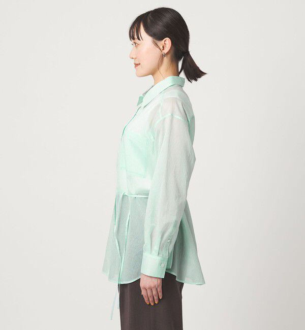 UNITED ARROWS green label relaxing「シアー ストライプ シャツ」|シャツ・ブラウス|