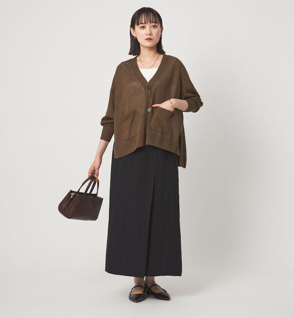 UNITED ARROWS green label relaxing「フレンチリネン Vネック カーディガン ウォッシャブル」|カーディガン|