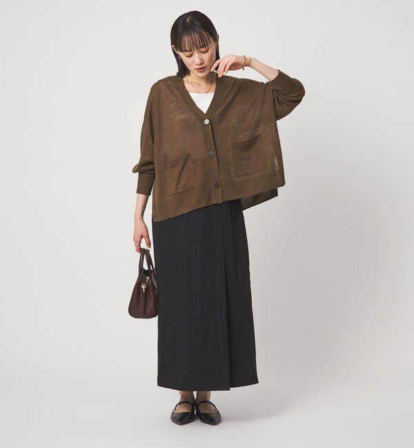 UNITED ARROWS green label relaxing「フレンチリネン Vネック カーディガン ウォッシャブル」|カーディガン|